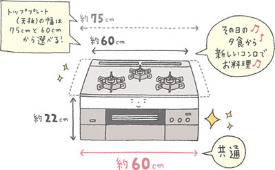 75cmと60cmから選べる